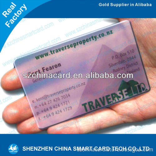 Round Corner PVC Transparent hard plastic business cards